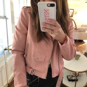 Pink Zara Leather Jacket